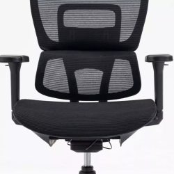 Chaise de bureau noire LORES3 - Accoudoirs 4D et ergonomie avancée