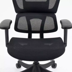 Chaise de bureau noire LORES3 - Accoudoirs 4D et ergonomie avancée