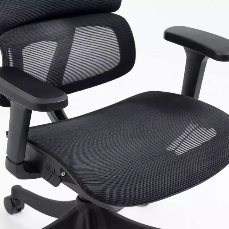Chaise de bureau noire LORES3 - Accoudoirs 4D et ergonomie avancée