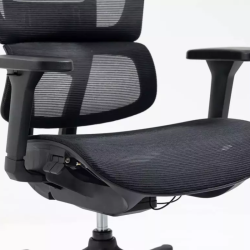 Chaise de bureau noire LORES3 - Accoudoirs 4D et ergonomie avancée