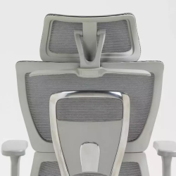 Chaise de bureau haut de gamme grise LORES2 - Design et confort absolu