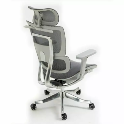 Chaise de bureau haut de gamme grise LORES2 - Design et confort absolu
