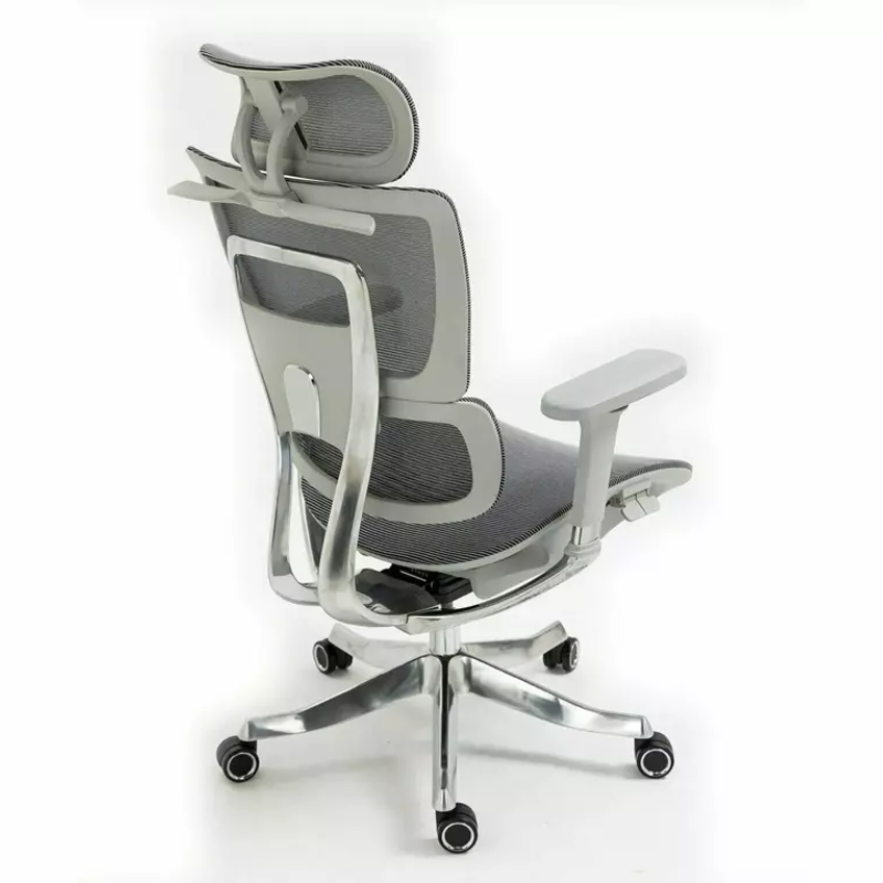 Chaise de bureau haut de gamme grise LORES2 - Design et confort absolu