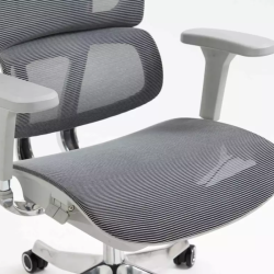 Chaise de bureau haut de gamme grise LORES2 - Design et confort absolu
