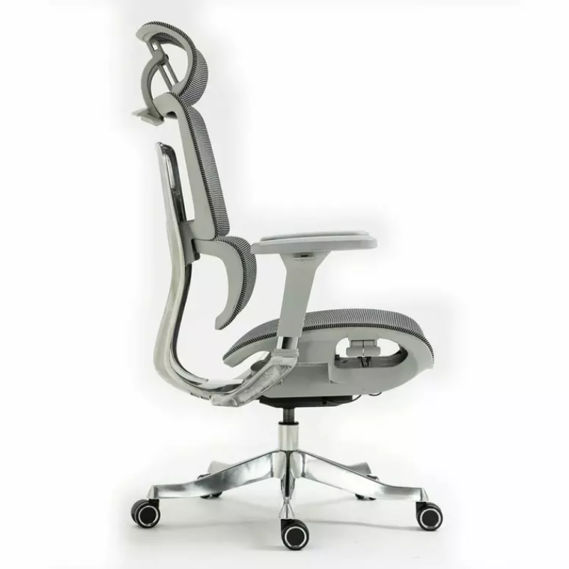 Chaise de bureau haut de gamme grise LORES2 - Design et confort absolu
