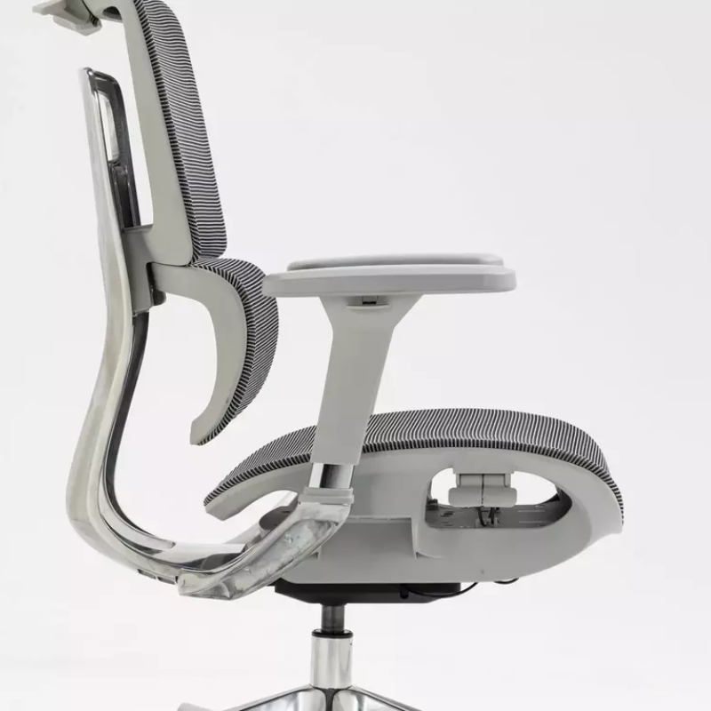 Chaise de bureau haut de gamme grise LORES2 - Design et confort absolu