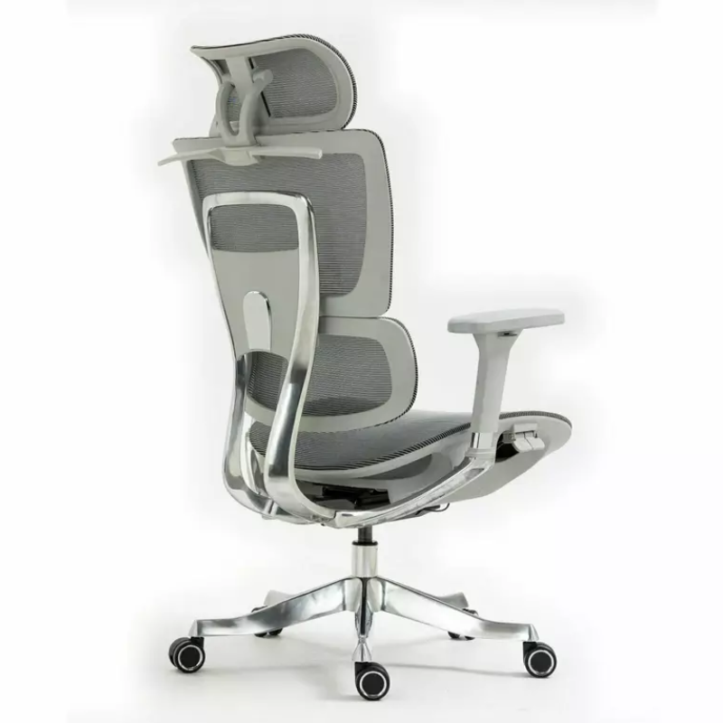 Chaise de bureau haut de gamme grise LORES2 - Design et confort absolu