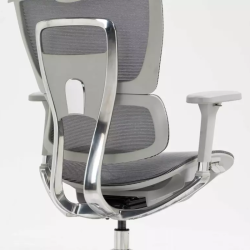 Chaise de bureau haut de gamme grise LORES2 - Design et confort absolu