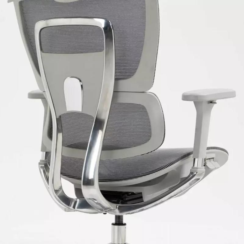 Chaise de bureau haut de gamme grise LORES2 - Design et confort absolu