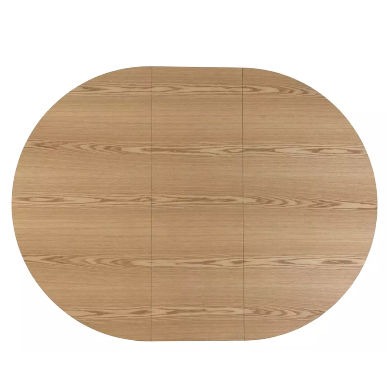 Table ronde extensible NOYT 120 cm chêne naturel avec pied chêne