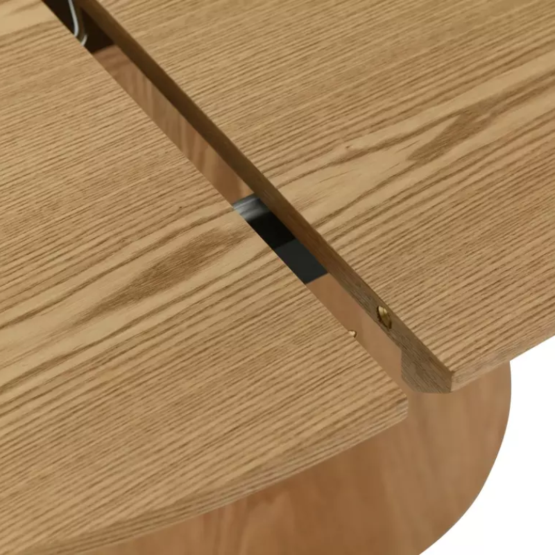 Table ronde extensible NOYT 120 cm chêne naturel avec pied chêne