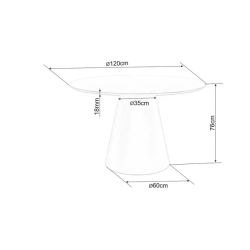 Table ronde extensible NOYT 120 cm en gris effet marbre, pied noir mat