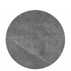 Table ronde extensible NOYT 120 cm en gris effet marbre, pied noir mat