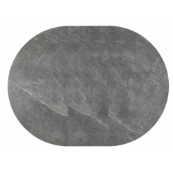 Table ronde extensible NOYT 120 cm en gris effet marbre, pied noir mat