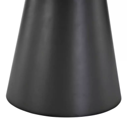 Table ronde extensible NOYT 120 cm en gris effet marbre, pied noir mat
