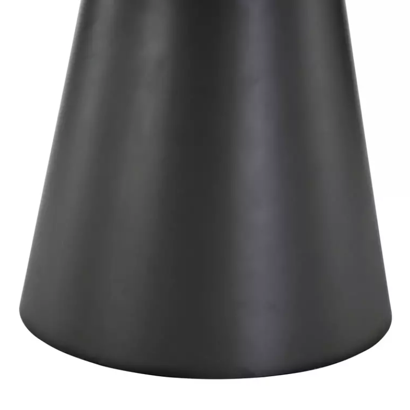 Table ronde extensible NOYT 120 cm en gris effet marbre, pied noir mat