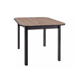 Table repas extensible carrée noir mat et bois clair LORENZAZ2