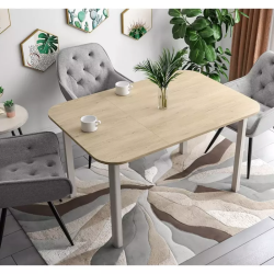 Table repas extensible carrée 6 personnes cachemire/chêne LORENZAZ3