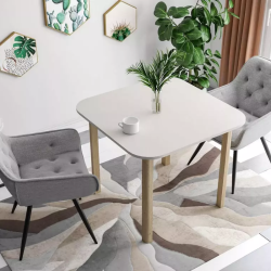Table carrée extensible cachemire et chêne clair 6 personnes LORENZAZ4