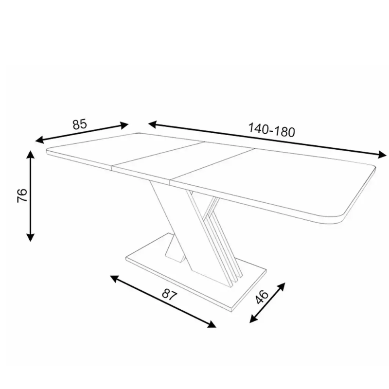 Table à manger extensible 8 personnes bois cachemire moderne SYRELLAZ