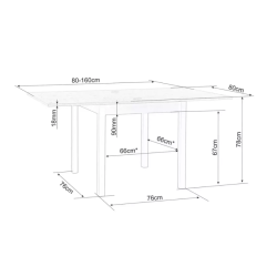 Table pliable repas extensible 8 places chêne clair et cachemire ZAPHYRIZ3