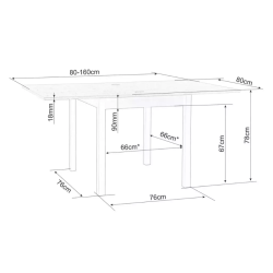 Table repas extensible pliable cachemire bois clair 8 places ZAPHYRIZ5