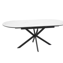 Table repas extensible 8 personnes céramique blanche design BOREALIZ2