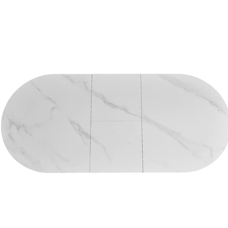Table repas extensible 8 personnes céramique blanche design BOREALIZ2