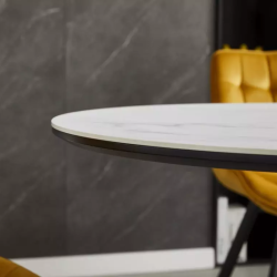 Table repas extensible 8 personnes céramique blanche design BOREALIZ2