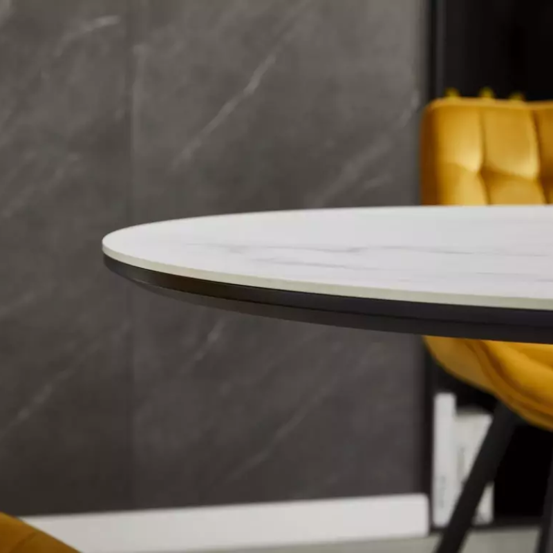 Table repas extensible 8 personnes céramique blanche design BOREALIZ2