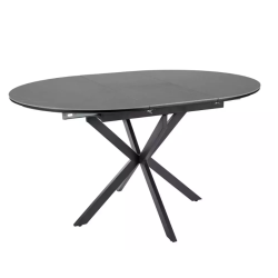 Table repas extensible 100 cm gris mat céramique ronde 6 places BOREALIZ5