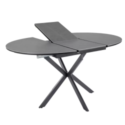 Table repas extensible 100 cm gris mat céramique ronde 6 places BOREALIZ5