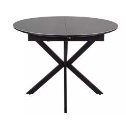 Table repas extensible 100 cm gris mat céramique ronde 6 places BOREALIZ5