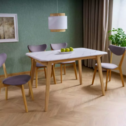 Table repas rectangulaire 6 pers style nordique bois clair VINTERIAZ