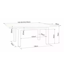 Table repas extensible rectangulaire bois clair 10 places VERTICAZ1