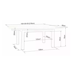 Table repas extensible rectangulaire cachemire chêne 10 pers VERTICAZ2