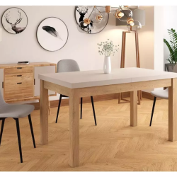 Table repas extensible rectangulaire cachemire chêne 10 pers VERTICAZ2