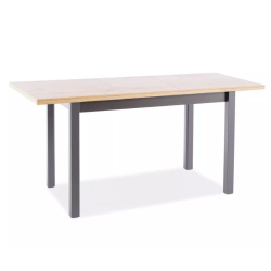 Table à manger 100/140 cm extensible chêne/noir VELMAZ3