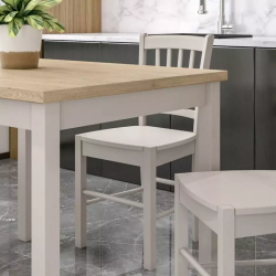 Table rectangulaire compacte 100x60 cm chêne et cachemire 4 places - VELMAZ5