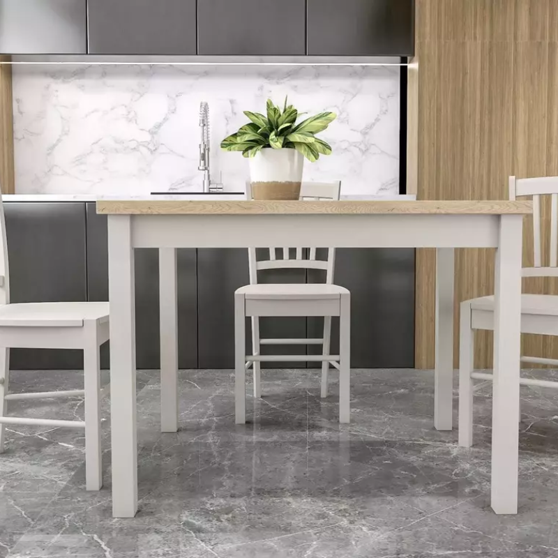 Table à manger 120 x 68 cm bois clair et cachemire VELMAZ6