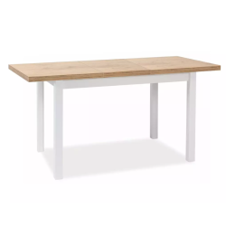 Table à manger extensible 90/125 cm bois clair blanc VELMAZ8