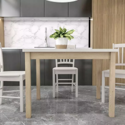 Table à manger 120 x 68 cm crème & chêne VELMAZ