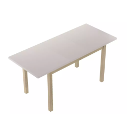 Table à manger extensible 90/125 cm crème/chêne VELMAZ