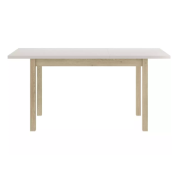 Table à manger extensible 90/125 cm crème/chêne VELMAZ