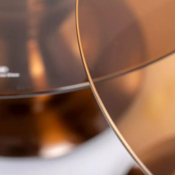 Petite table d'appoint marron et cuivre brillant, collection LIVENTO