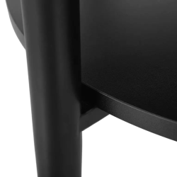Table basse moderne 80 cm chêne et noir double plateau MARBRIA