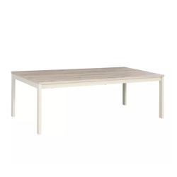 Table basse moderne rectangulaire chêne et blanc cassé de 120 cm ONYXIA