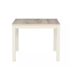 Table basse moderne carrée chêne et blanc cassé de 60 cm  ONYXIA
