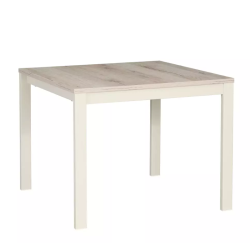 Table basse carrée chêne et blanc cassé 60 cm ONYXIA