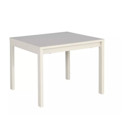 Table basse moderne carrée blanc cassé de 50 cm ONYXIA
